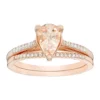 Wholesale 🔔 1 ct. t.w. Morganite and 1/8 ct. t.w. Diamond Bridal Set Ring in 10K White Gold by Belk & Co. ⭐