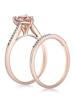 Wholesale 🔔 1 ct. t.w. Morganite and 1/8 ct. t.w. Diamond Bridal Set Ring in 10K White Gold by Belk & Co. ⭐ -DealsBelk & Co. Store Belk 21185