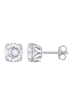 Best Pirce 🥰 2.5 ct. t.w. Created Moissanite Solitaire Stud Earrings in 10K White Gold by Belk & Co. 🎉