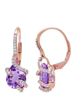 Buy ✔️ Amethyst and 1/5 ct. t.w. Diamond Swirl Drop Earrings by Belk & Co. 👍 -DealsBelk & Co. Store Belk 21193