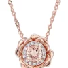 Best reviews of 👏 1/3 ct. t.w. Morganite and 1/10 ct. t.w. Diamond Halo Flower Pendant with Chain in 10k Rose Gold by Belk & Co. 🥰