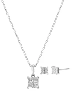 Best Pirce ✔️ 1/10 ct. t.w. Diamond Earrings and Pendant Necklace Set in Sterling Silver by Belk & Co. 🛒 -DealsBelk & Co. Store Belk 2121