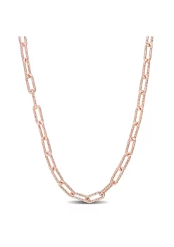 Brand new 👍 3.5MM Fancy Paper Clip Chain Necklace in 18k Rose Gold Plated Sterling Silver, 16" by Belk & Co. 🔥