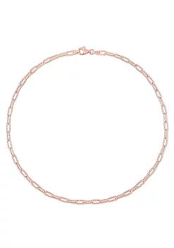 Brand new 👍 3.5MM Fancy Paper Clip Chain Necklace in 18k Rose Gold Plated Sterling Silver, 16" by Belk & Co. 🔥 -DealsBelk & Co. Store Belk 21241