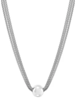 Discount 🧨 Bead on 3 Row Popcorn Chain Necklace in Sterling Silver by Belk & Co. ❤️ -DealsBelk & Co. Store Belk 21299