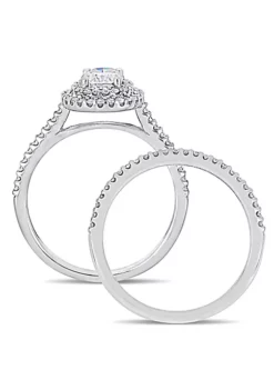 New 😀 Lab Created 1 CT DEW Oval Created Moissanite and 2/5 CT TW Diamond Bridal Set in 14k White Gold by Belk & Co. 🎁 8 New 😀 Lab Created 1 CT DEW Oval Created Moissanite and 2/5 CT TW Diamond Bridal Set in 14k White Gold by Belk & Co. 🎁 -DealsBelk & Co. Store Belk 21310