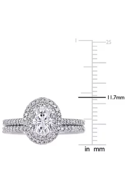 New 😀 Lab Created 1 CT DEW Oval Created Moissanite and 2/5 CT TW Diamond Bridal Set in 14k White Gold by Belk & Co. 🎁 9 New 😀 Lab Created 1 CT DEW Oval Created Moissanite and 2/5 CT TW Diamond Bridal Set in 14k White Gold by Belk & Co. 🎁 -DealsBelk & Co. Store Belk 21311
