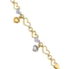 Wholesale 🧨 14K Yellow Gold and White Rhodium Plated Polished Heart Diamond Cut 7.25 Inch Bracelet by Belk & Co. 💯