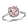 Cheap 😀 1.16 ct. t.w. Morganite and 1/10 ct. t.w. Diamond Accent Halo Ring in 10k White Gold by Belk & Co. 🛒