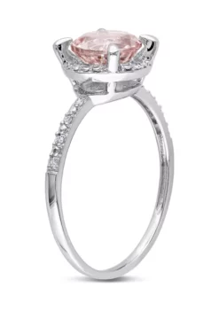 Cheap 😀 1.16 ct. t.w. Morganite and 1/10 ct. t.w. Diamond Accent Halo Ring in 10k White Gold by Belk & Co. 🛒 -DealsBelk & Co. Store Belk 21339