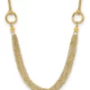 Deals 🧨 14K Yellow Gold Diamond Cut Multi Strand Accent with 1 Inch Extension Necklace by Belk & Co. ❤️