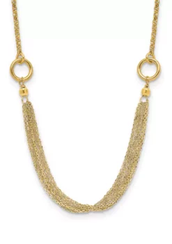 Deals 🧨 14K Yellow Gold Diamond Cut Multi Strand Accent with 1 Inch Extension Necklace by Belk & Co. ❤️