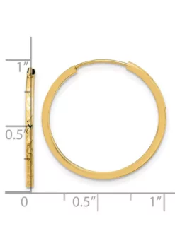 Buy ❤️ 14K Yellow Gold Diamond Cut Endless Hoop Earrings by Belk & Co. 🤩 -DealsBelk & Co. Store Belk 2135