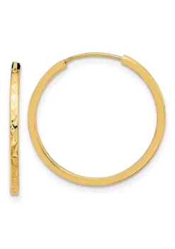 Buy ❤️ 14K Yellow Gold Diamond Cut Endless Hoop Earrings by Belk & Co. 🤩 -DealsBelk & Co. Store Belk 2136