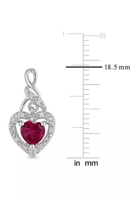 Promo 👍 Lab Created 1.18 ct. t.g.w. Created Ruby and 1/8 ct. t.w. Diamond Heart Earrings In Sterling Silver by Belk & Co. 😀 2 Promo 👍 Lab Created 1.18 ct. t.g.w. Created Ruby and 1/8 ct. t.w. Diamond Heart Earrings In Sterling Silver by Belk & Co. 😀 - Image 2