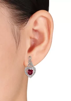 Promo 👍 Lab Created 1.18 ct. t.g.w. Created Ruby and 1/8 ct. t.w. Diamond Heart Earrings In Sterling Silver by Belk & Co. 😀 7 Promo 👍 Lab Created 1.18 ct. t.g.w. Created Ruby and 1/8 ct. t.w. Diamond Heart Earrings In Sterling Silver by Belk & Co. 😀 -DealsBelk & Co. Store Belk 21368