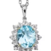 Best reviews of 🎁 5.92 ct. t.w. Sky Blue Topaz and 1.20 ct.t.w White Topaz Necklace in Sterling Silver and 14K Gold True Two-tone by Belk & Co. 🌟
