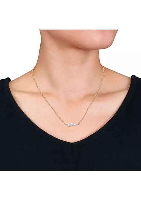 Deals ⭐ 3-6.5MM Freshwater Cultured Pearl and 1/8 ct. t.g.w. White Topaz Necklace in 18K Yellow Gold Plated Sterling Silver by Belk & Co. 🥰 2 Deals ⭐ 3-6.5MM Freshwater Cultured Pearl and 1/8 ct. t.g.w. White Topaz Necklace in 18K Yellow Gold Plated Sterling Silver by Belk & Co. 🥰 - Image 2