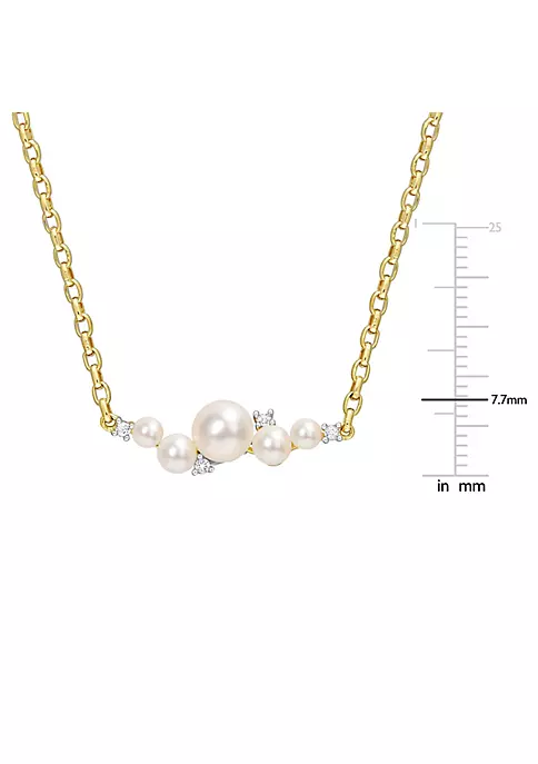 Deals ⭐ 3-6.5MM Freshwater Cultured Pearl and 1/8 ct. t.g.w. White Topaz Necklace in 18K Yellow Gold Plated Sterling Silver by Belk & Co. 🥰 3 Deals ⭐ 3-6.5MM Freshwater Cultured Pearl and 1/8 ct. t.g.w. White Topaz Necklace in 18K Yellow Gold Plated Sterling Silver by Belk & Co. 🥰 - Image 3