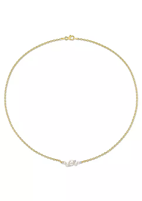 Deals ⭐ 3-6.5MM Freshwater Cultured Pearl and 1/8 ct. t.g.w. White Topaz Necklace in 18K Yellow Gold Plated Sterling Silver by Belk & Co. 🥰 5 Deals ⭐ 3-6.5MM Freshwater Cultured Pearl and 1/8 ct. t.g.w. White Topaz Necklace in 18K Yellow Gold Plated Sterling Silver by Belk & Co. 🥰 - Image 5