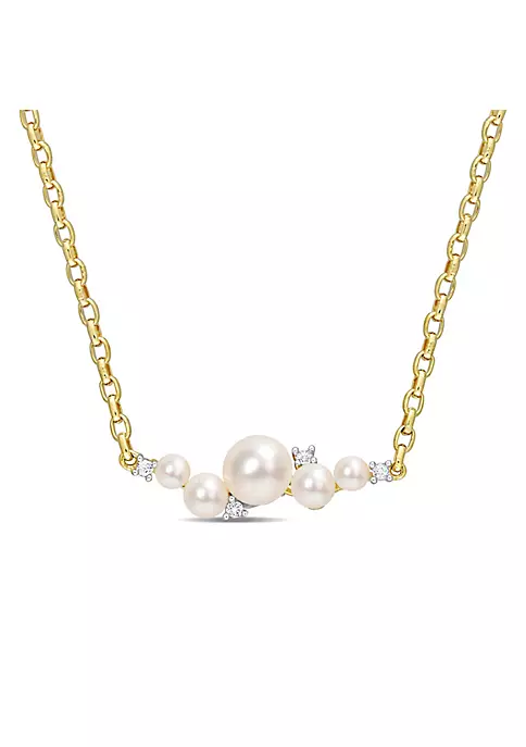 Deals ⭐ 3-6.5MM Freshwater Cultured Pearl and 1/8 ct. t.g.w. White Topaz Necklace in 18K Yellow Gold Plated Sterling Silver by Belk & Co. 🥰 6 Deals ⭐ 3-6.5MM Freshwater Cultured Pearl and 1/8 ct. t.g.w. White Topaz Necklace in 18K Yellow Gold Plated Sterling Silver by Belk & Co. 🥰 - Image 6
