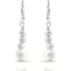 Best deal 🔥 2 Piece Freshwater Pearl Stud and Diamond Cut Bead Drop Earrings Set in Sterling Silver by Belk & Co. 🎉