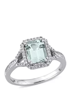 Best Sale 🎉 1 7/8 ct. t.w. Aquamarine and 1/5 ct. t.w. Diamond Rectangle Ring by Belk & Co. 🤩 -DealsBelk & Co. Store Belk 21409