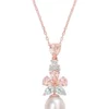 Best deal 🎁 9.5-10mm Freshwater Cultured Pearl and 2 3/4 CT TGW Morganite White Topaz & Aquamarine Floral Drop Pendant in 18k Rose Gold Plated Sterling Silver by Belk & Co. 🔔