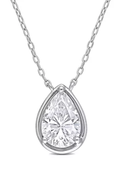 Top 10 ๐ฅฐ 2 ct. t.w. Created Moissanite Teardrop Necklace in Sterling Silver by Belk & Co. ๐