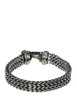 Brand new 🔥 Stainless Steel Bracelet with Black and Gold Ion Plating by Belk & Co. 🛒
