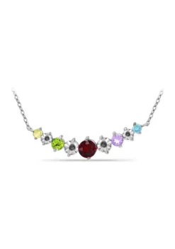 Deals 🤩 7/8 ct. t.w. Multi Gemstone and Diamond Necklace, Sterling Silver by Belk & Co. 🌟 -DealsBelk & Co. Store Belk 21435