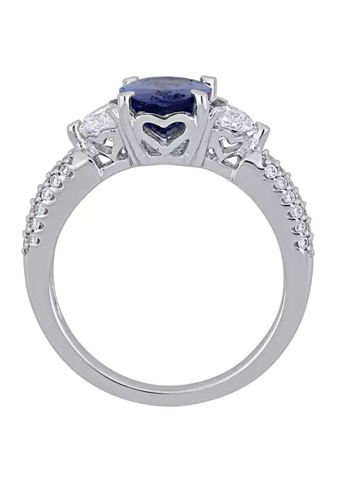 Wholesale 🎉 1.8 ct. t.w. Tanzanite and 5/8 ct t.w. Diamond 3 Stone Ring in 14K White Gold by Belk & Co. 👍 3 Wholesale 🎉 1.8 ct. t.w. Tanzanite and 5/8 ct t.w. Diamond 3 Stone Ring in 14K White Gold by Belk & Co. 👍 - Image 3