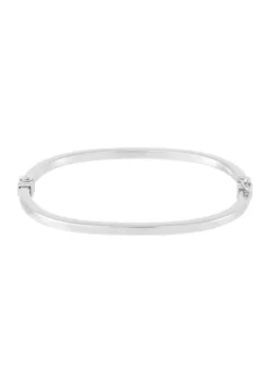 Outlet 💯 Half Oval Hinge Bangle in Sterling Silver by Belk & Co. 💯