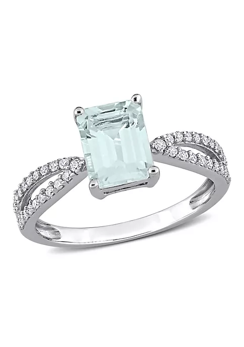 Promo ๐ฅ Octagon Aquamarine and 1/5 CT TW Diamond Crossover Ring in 14k White Gold by Belk & Co. ๐ฅ 1 Promo ๐ฅ Octagon Aquamarine and 1/5 CT TW Diamond Crossover Ring in 14k White Gold by Belk & Co. ๐ฅ