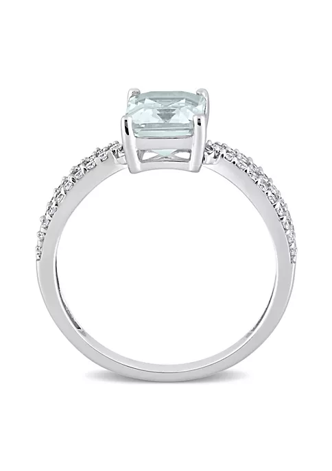 Promo ๐ฅ Octagon Aquamarine and 1/5 CT TW Diamond Crossover Ring in 14k White Gold by Belk & Co. ๐ฅ 3 Promo ๐ฅ Octagon Aquamarine and 1/5 CT TW Diamond Crossover Ring in 14k White Gold by Belk & Co. ๐ฅ - Image 3