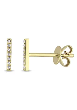 Outlet ⭐ Diamond Bar Earrings in 14K Yellow Gold by Belk & Co. ⌛ -DealsBelk & Co. Store Belk 21457