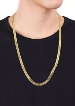 Cheap 😍 18k Yellow Gold Plated Sterling Silver 5.5mm Fancy Curb Link Chain Necklace by Belk & Co. 🌟 -DealsBelk & Co. Store Belk 21461