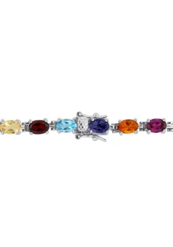 Best deal 🔥 10.66 ct. t.g.w. Multi Color Gemstone Oval Tennis Bracelet in Sterling Silver by Belk & Co. ⌛ -DealsBelk & Co. Store Belk 21468
