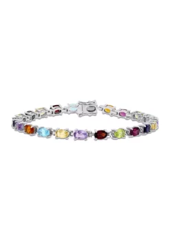 Best deal 🔥 10.66 ct. t.g.w. Multi Color Gemstone Oval Tennis Bracelet in Sterling Silver by Belk & Co. ⌛ -DealsBelk & Co. Store Belk 21470