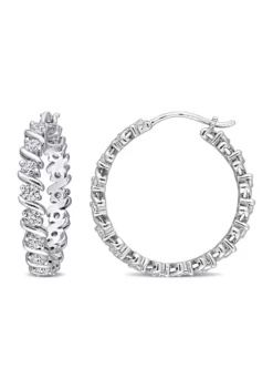 Deals 🧨 1.25 ct. t.w. Created Moissanite Hoop Earrings in Sterling Silver by Belk & Co. ❤️ -DealsBelk & Co. Store Belk 21478