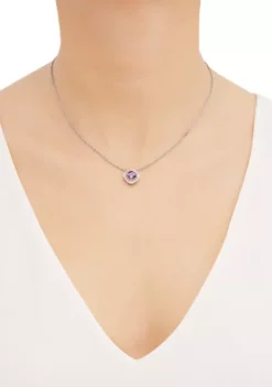 Wholesale ⭐ Amethyst and Created White Sapphire Necklace/Earring/Ring Set in Sterling Silver by Belk & Co. ✨ -DealsBelk & Co. Store Belk 21486