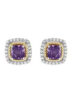 Wholesale ⭐ Amethyst and Created White Sapphire Necklace/Earring/Ring Set in Sterling Silver by Belk & Co. ✨ -DealsBelk & Co. Store Belk 21487