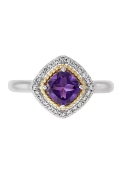 Wholesale ⭐ Amethyst and Created White Sapphire Necklace/Earring/Ring Set in Sterling Silver by Belk & Co. ✨ -DealsBelk & Co. Store Belk 21489