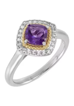 Wholesale ⭐ Amethyst and Created White Sapphire Necklace/Earring/Ring Set in Sterling Silver by Belk & Co. ✨ -DealsBelk & Co. Store Belk 21490