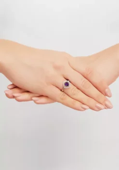 Wholesale ⭐ Amethyst and Created White Sapphire Necklace/Earring/Ring Set in Sterling Silver by Belk & Co. ✨ -DealsBelk & Co. Store Belk 21491