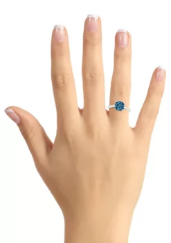 Promo 🥰 Sterling Silver 8mm Cushion London Blue Topaz Solitaire Ring by Belk & Co. ⌛ -DealsBelk & Co. Store Belk 21496