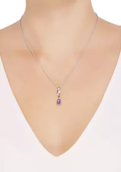 Best deal 🤩 Amethyst & Diamond Swirl Pendant in Sterling Silver by Belk & Co. 💯 -DealsBelk & Co. Store Belk 2150
