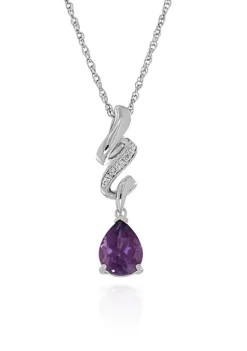 Best deal 🤩 Amethyst & Diamond Swirl Pendant in Sterling Silver by Belk & Co. 💯 -DealsBelk & Co. Store Belk 2151