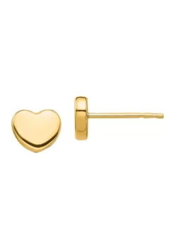 Cheap ❤️ 14K Yellow Gold Polished Heart Post Earrings by Belk & Co. ⌛
