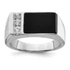 Best deal ✨ Men's Sterling Silver Rhodium-Plated Onyx and Cubic Zirconia Ring by Belk & Co. 👍